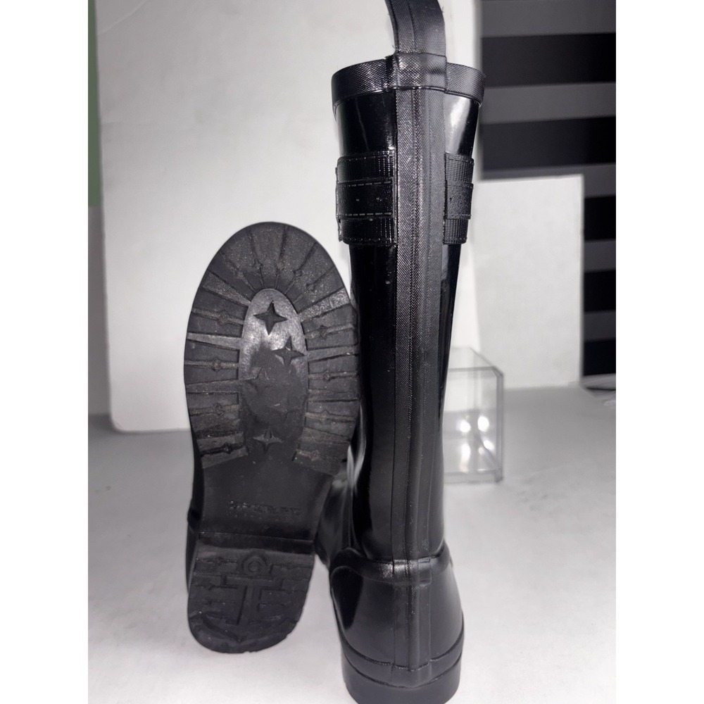 Sperry Walker Atlantic Rain Boots Black Gloss Rubber Waterproof Finish Women 9M - Picture 13 of 16